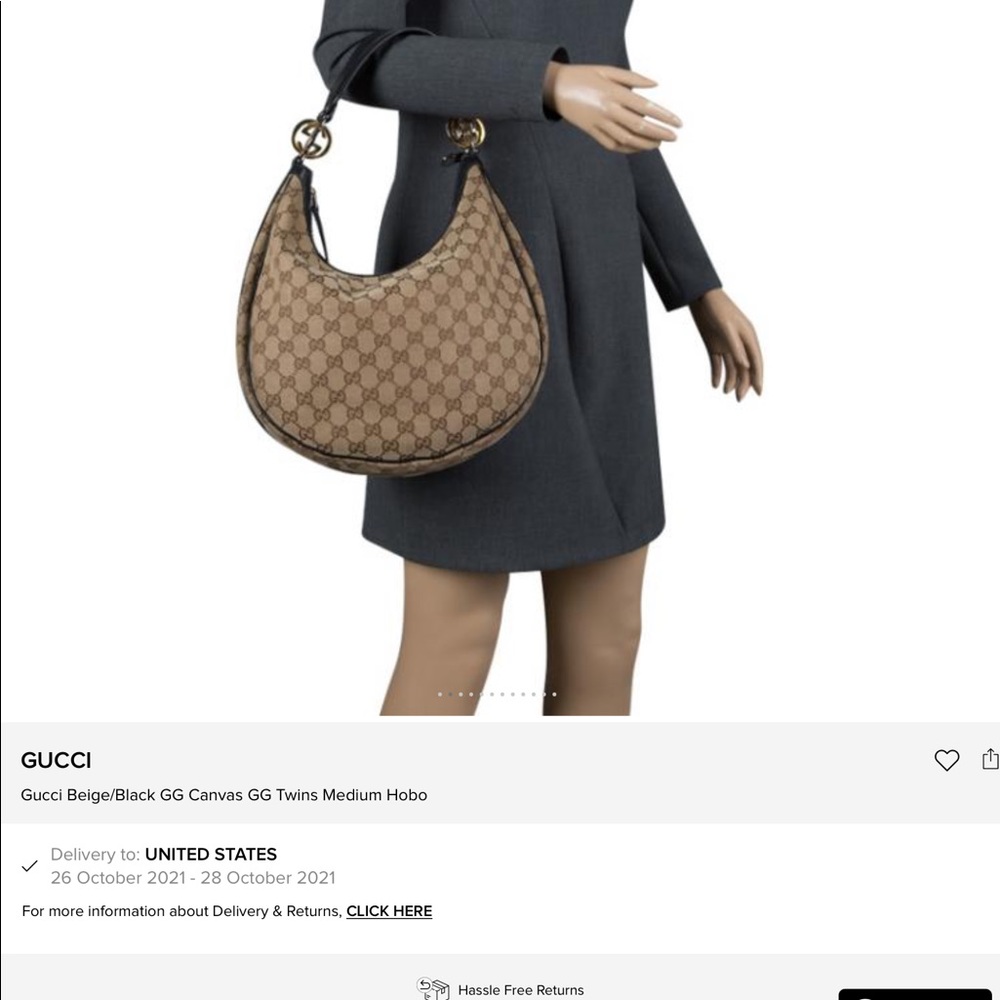 Gucci Canvas Twins Hobo